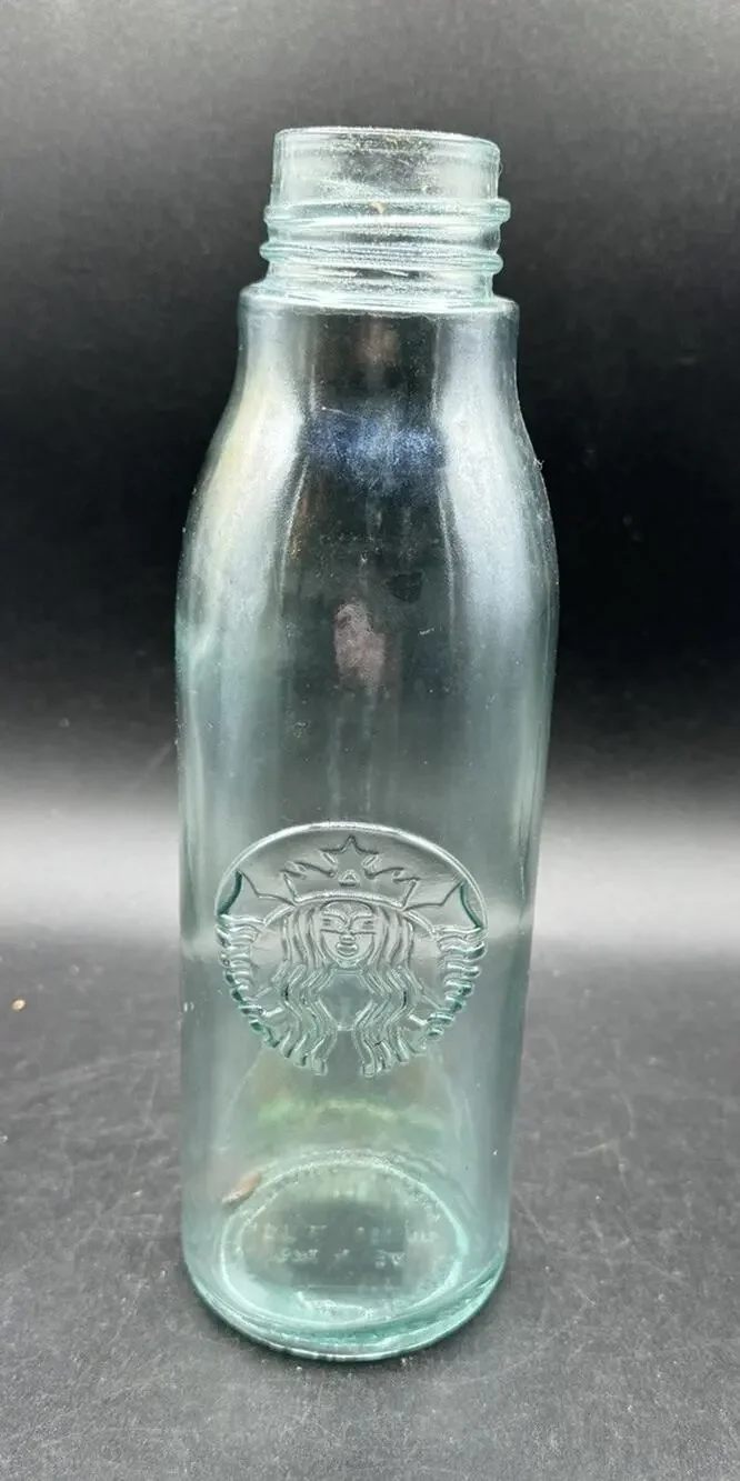 Starbucks Iridescent Siren Mermaid Logo Glass Water Bottle 20oz No Lid -S1R